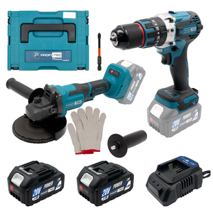 Набір акумуляторний PROFI-TEC Combo Set 2/2 (PGA202/DHP485BL/2акум.20В 4Аг/зарядний/кейс) 007006 фото