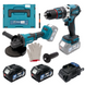 Набір акумуляторний PROFI-TEC Combo Set 2/2 (PGA202/DHP485BL/2акум.20В 4Аг/зарядний/кейс) 007006 фото 1