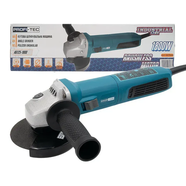 Шліфмашина кутова 125мм PROFI-TEC AG125-1800 (1800Вт/безщіткова) 007088 фото