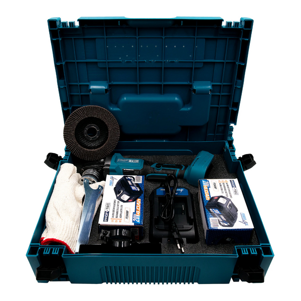 Шлифмашина угловая PROFI-TEC DGA202BL 006296 (2акум.20В 4Ач/зарядный/кейс) 006296 фото