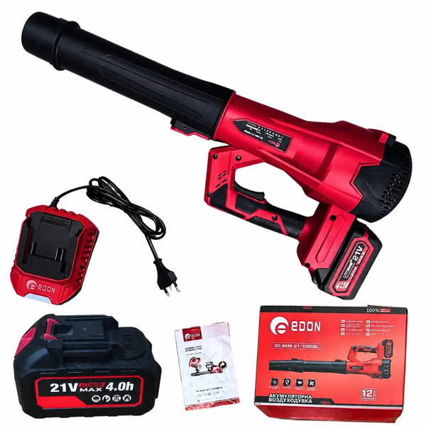 Аккумуляторная воздуходувка EDON ED AKM-21/1000BL (1 аккумулятор 21 В, 4 Ач / зарядное устройство) ED AKM-21/1000BL фото