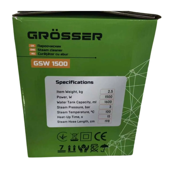 Пароочисник GROSSER GSW 1500 G0292 фото