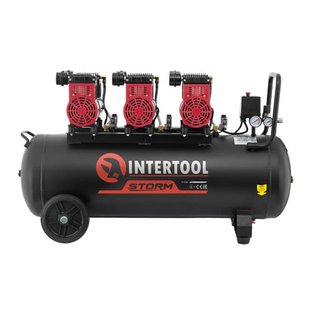 Компресор 100л INTERTOOL PT-0028 (3*1.1кВт/480л/хв/6 циліндрів/безмасляний) PT-0028 фото