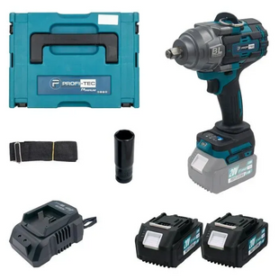 Гайкокрут акумуляторний PROFI-TEC PTW1002BL 006653 (2акум.20В 4Аг PT2040EP/зарядний/кейс/1000Нм) 006653 фото