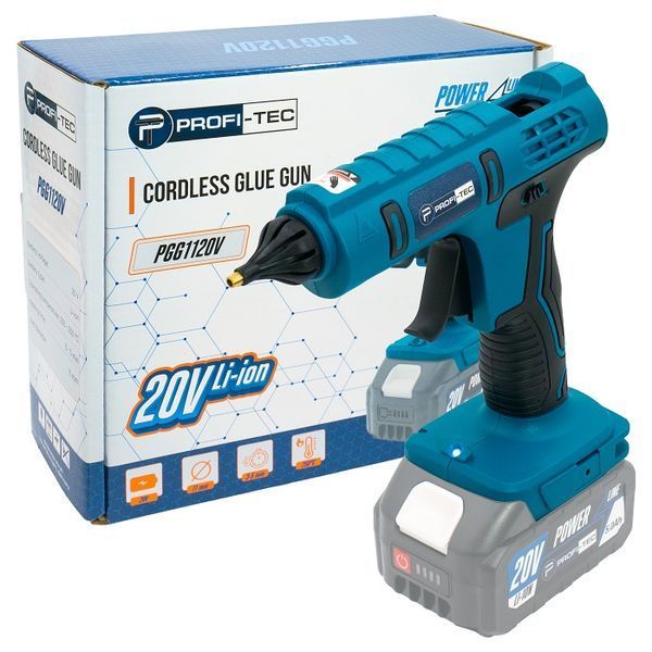 Пістолет клейовий акумуляторний PROFI-TEC PGG1120V (20В/каркас) 006109 фото