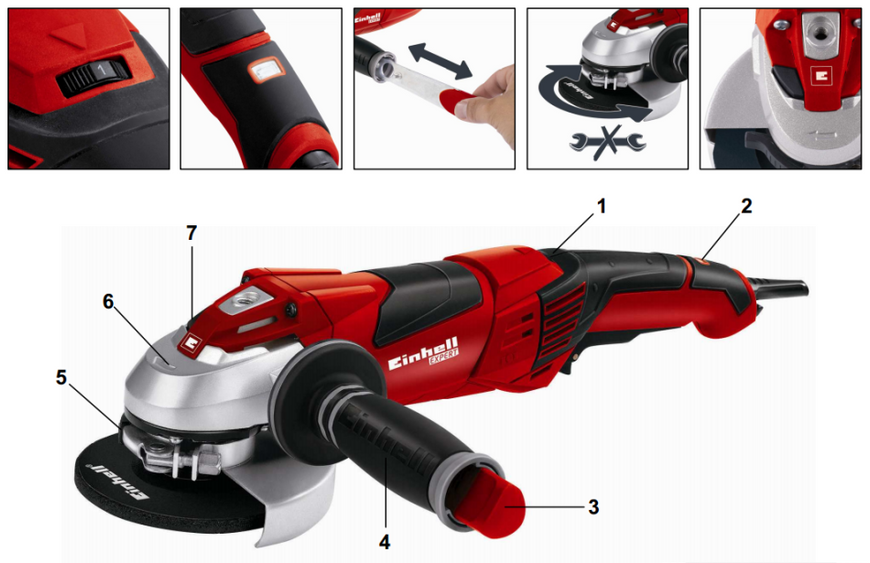 Шліфмашина кутова 125мм EINHELL TE-AG125 CE 4430860 фото
