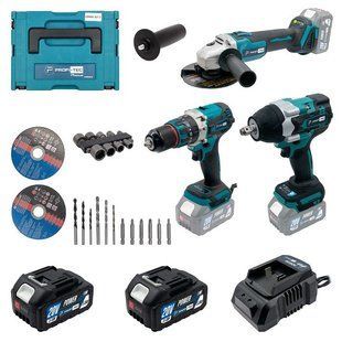 Набір акумуляторний PROFI-TEC Combo Set 3/3 (DTW800/DHP485BL/DGA20BL/2акум.20В 5Аг/зарядний/кейс) W00012962 фото