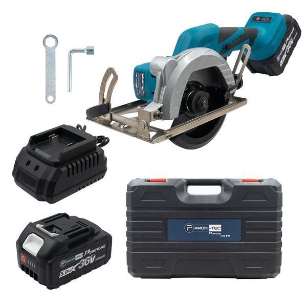 Пила дискова акумуляторна PROFI-TEC PCA36BL (2акум.18В 5Аг/зарядка/125мм) PCA36BL фото