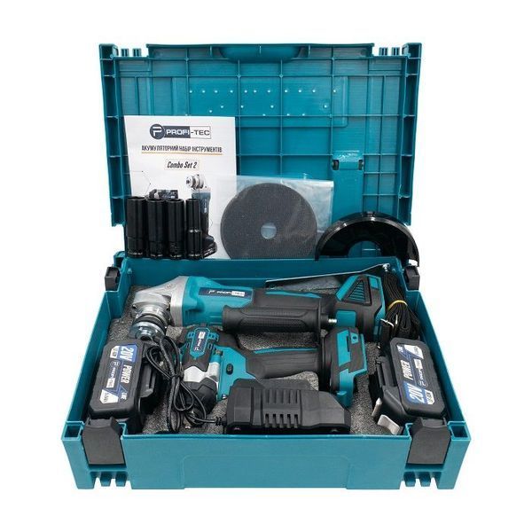 Набор аккумуляторный PROFI-TEC Combo Set 2/1 MAX (DGA20BL/DTW500BL/2аккум.20В 5Ач/зарядный/кейс) W00012964 фото
