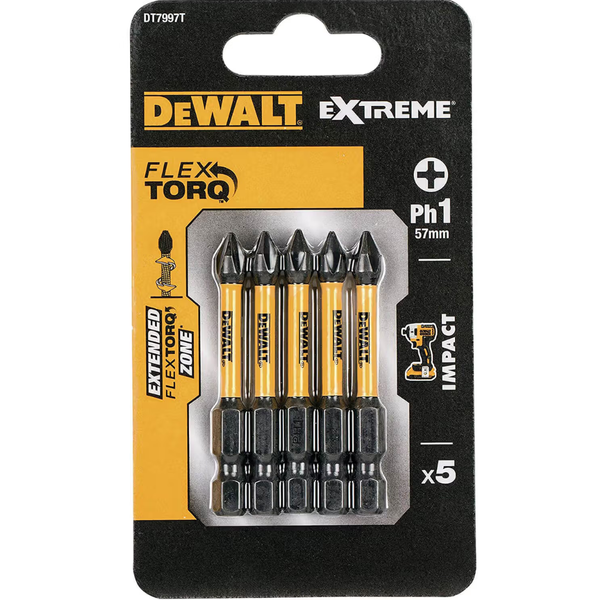 Биты PH1*57 мм DEWALT (5 шт.) DT7997T DT7997T фото