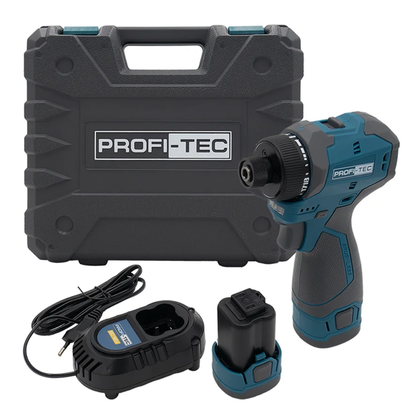 Шуруповерт PROFI-TEC PPCD5516Q (под биту/2аккум.16В 2Аг/зарядное/кейс) 007153 фото