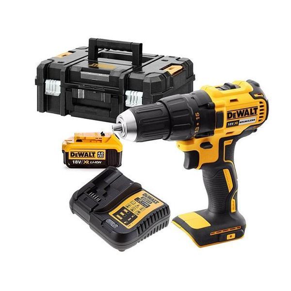 Дрель-шуруповерт DeWALT, бесщеточный, безударный, XR Li-Ion 18 В, 2 Ач, 65 Нм, 500-1750 об/мин, патр DCD777D2T фото