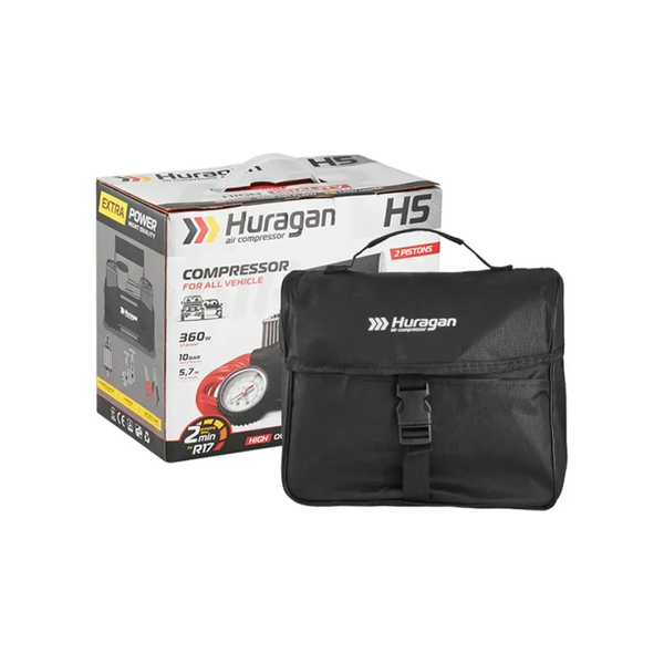 Автомобильный компрессор HURAGAN H5 (85 л/мин / 2-цилиндровый / сумка) H0500 фото