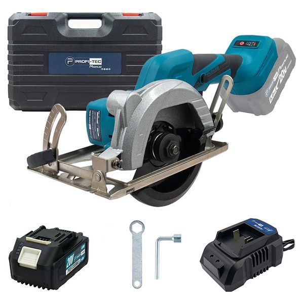 Пила дискова акумуляторна PROFI-TEC PCA1220 (1акум.20В 4АгPT2040EP/зарядний/125мм/кейс) 007070 фото