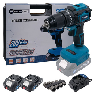 Шурупокрут акумуляторний PROFI-TEC PCD5220BL (2акум.20В 2Аг/зарядний/кейс) 006294 фото