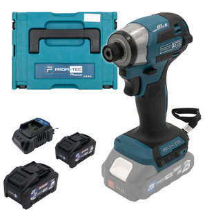 Шурупокрут акумуляторний імпульсний PROFI-TEC PID1820BL 007047 (2акум.20В 4Аг PT2040EP/зарядний/кейс 007047 фото