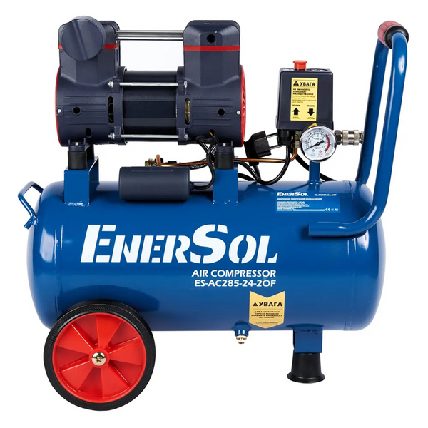 Компресор 24л ENERSOL ES-AC285-24-2OF (1.08кВт/285л/хв/безмасляний) ES-AC285-24-2OF фото