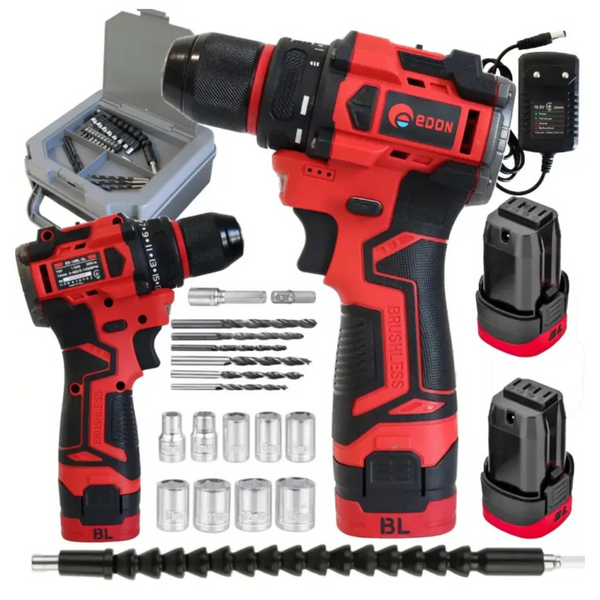 Шуруповерт аккумуляторный EDON ED-16BL OL (2акум.16В 2Ач/зарядный/насадки/бесщеточный) ED-16BL OL фото