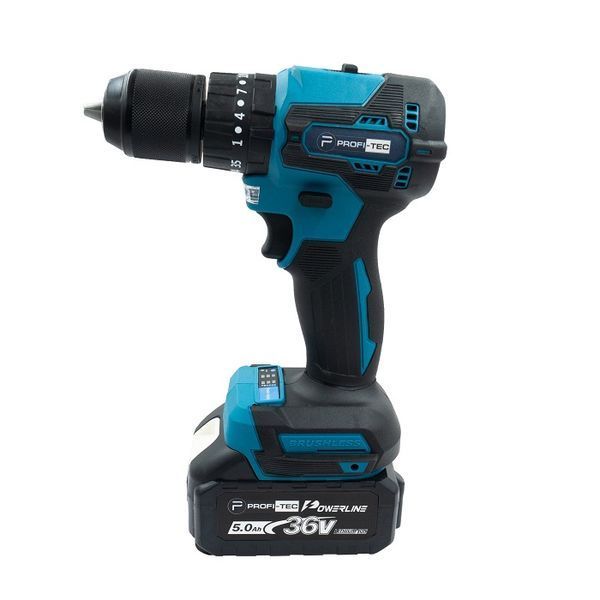 Шуруповерт аккумуляторный PROFI-TEC PCD4536BL (2акум.20В 5Ач/зарядный/кейс) 005532 фото