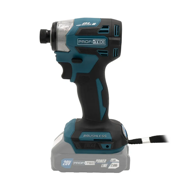Шуруповерт аккумуляторный импульсный PROFI-TEC PID1820BL 007224 (2 аккум. 20В 2Ач / зарядное устройство / кейс / 180Нм) 007224 фото