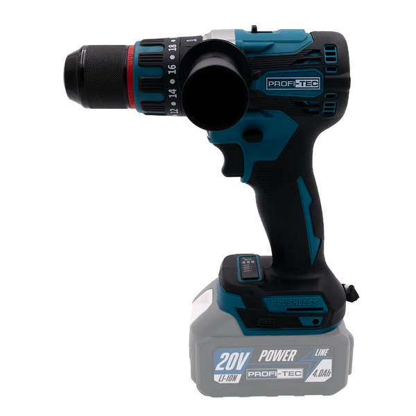 Шуруповерт PROFI-TEC DHP485BL (2 аккумулятора 20 В 4 Ач/зарядное устройство/кейс) 006269 фото
