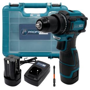 Шурупокрут акумуляторний PROFI-TEC PCD35168BL (2акум.16.8В 2Аг/зарядний/кейс) 006293 фото
