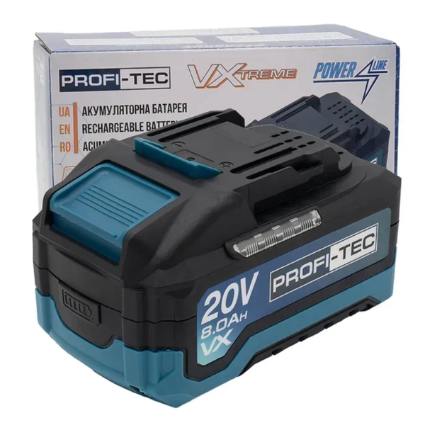 Акумулятор PROFI-TEC PT2080VX 007020 (20В 8Аг/високострумовий) 007020 фото