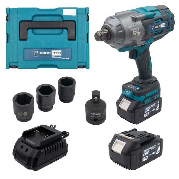 Гайковерт аккумуляторный PROFI-TEC PTW2100BL (2акум.20В 6Ач/зарядный/кейс/2100Нм/3/4") PTW2100BL фото