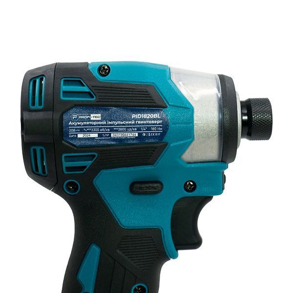 Шуруповерт аккумуляторный импульсный PROFI-TEC PID1820BL (20В/каркас/170Нм) 006107 фото