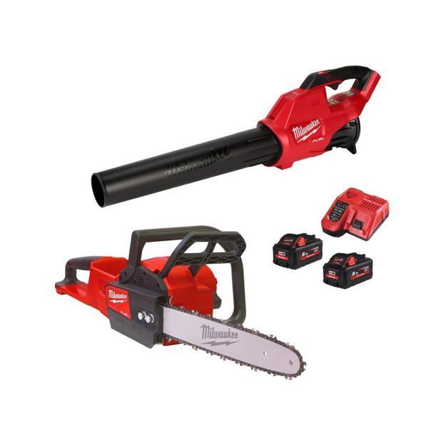 Набір акумуляторний MILWAUKEE M18 FPP2OP2-802 (пила ланцюгова/повітродуйка/2акум.18В 8Аг/зарядка) 4933492817 фото