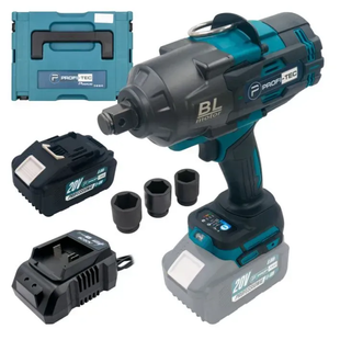 Гайкокрут акумуляторний PROFI-TEC PTW2100BL 007251 (2акум.20В 8Аг/зарядний/кейс/2100Нм/ 3/4") 007251 фото