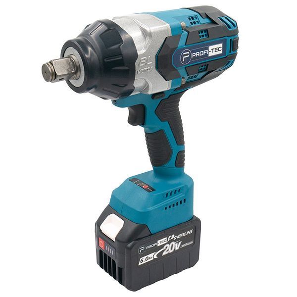 Гайковерт аккумуляторный PROFI-TEC DTW1001BL (2акум.20В 6Ач/зарядный/кейс/ 3/4") DTW1001BL 6Ah фото