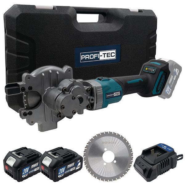 Різак для арматури акумуляторний PROFI-TEC PSC1120 (2акум.20В 4Аг/зарядний/кейс) 006613 фото
