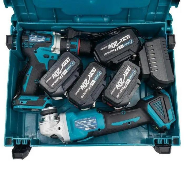 Набір акумуляторний PROFI-TEC Combo set2/1 EXTRA(DHP485BL/DGA36Vi/4акум.18В 5Аг/зарядка/кейс) Combo set2/1 EXTRA фото