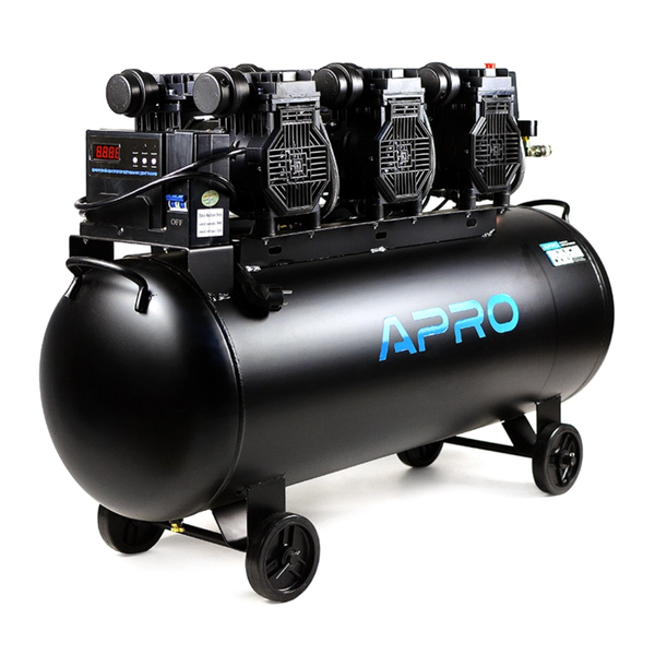Компресор 100л APRO OFE-100 (4.5кВт/712л/хв /6 циліндрів/безмасляний) 850174 фото