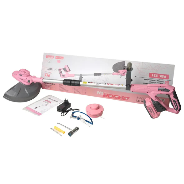 Аккумуляторный триммер GROSSER PBC 231 Pink Adition (1 аккумулятор 20 В, 3 Ач / зарядное устройство) G0300 фото