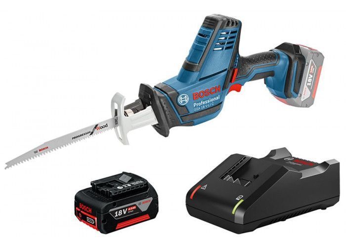 Пила сабельная аккумуляторная BOSCH GSA 18 V-LI C (1акум.18В 4Ач/зарядка) 0615990M3Y фото