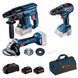 Набір акумуляторний BOSCH 0615990M32 (GBH180/GWS180/GSR18V-50/2акум.12В 4Аг/зарядний/сумка) 0615990M32 фото 2