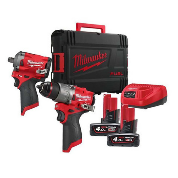 Набір акумуляторний MILWAUKEE M12 FPP2H2-402X (шур FPD2/гайк FIWF12/2акум.12В 4Аг/зарядка/кейс) 4933492512 фото