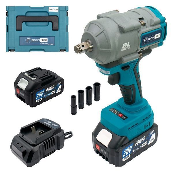 Гайкокрут акумуляторний PROFI-TEC PTW1003BL (2акум.20В 5Аг/зарядний/кейс) 006104 фото