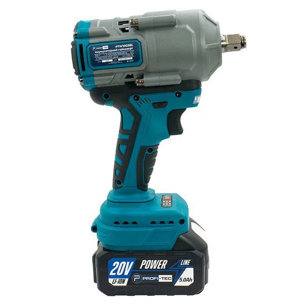 Гайкокрут акумуляторний PROFI-TEC PTW1003BL (2акум.20В 5Аг/зарядний/кейс) 006104 фото