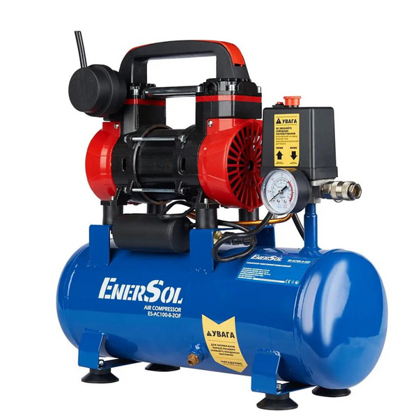 Компрессор 8л ENERSOL ES-AC100-8-2OF (0.75кВт/100л/мин /2 цилиндра/бесплатный) ES-AC100-8-2OF фото