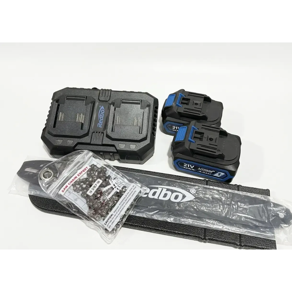 Цепная пила REDBO RB-42/16BL (2 аккумулятора 21 В + 21 В, 4 Ач / зарядное устройство / 40 см) RB-42/16BL фото